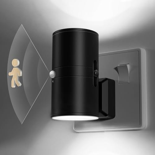 LOHAS-LED Bright Motion Sensor Night Light, [1 Pack] Motion Activated Night Light Plug in, 0-100LM Dimmable Night Lights, 6000K Cool White, Motion Sensor Light Indoor for Bathroom Stairway Hallway