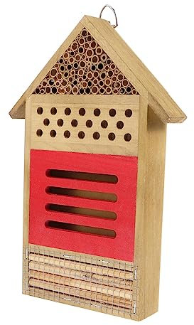 NULYLU Insektenhotel Handgemacht Bienenhaus Garten Hotel Bienenhaus Für Garten Terrasse Balkon Mit Schutz Für Wildbienen Und Insekten