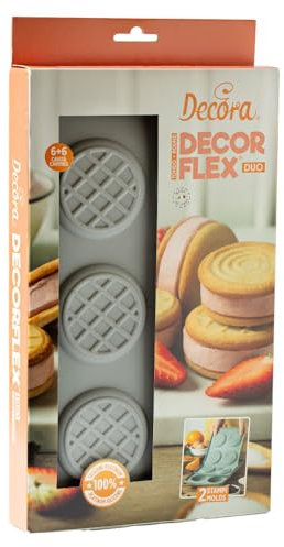 Decora 9260442 Decorflex Duo rund, aus flexiblem Platinum-Silikon, mit zwei Formen mit unterschiedlichen Tiefen, hergestellt in Italien, hochwertig, für süße und herzhafte Zubereitungen im Ofen oder