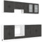 vidaXL 8-TLG. Küchenschrank-Set Kalmar Schwarz Holzwerkstoff, Küchenzeile Einbauküche, Schrank-Set, Unterschrank, Küchenschrank, Hängeschrank