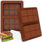 Webake Deep Chocolat Bar Moulds Silicone 2 Pcs Small Dubai Chocolate Mold with 1 Scraper Thick Chocolate Bar Mould Mini Chocolate Moulds Candy Molds
