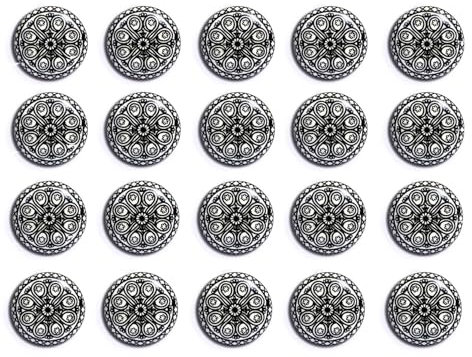 Nacnic 20 Pomos de Cerámica Diseño Mandala Blanco y Negro| Tiradores de Porcelana para Cocina Cajones Armarios Muebles de Baño | Manetas y Manijas Originales | Diámetro y Longitud Perno de 40 mm