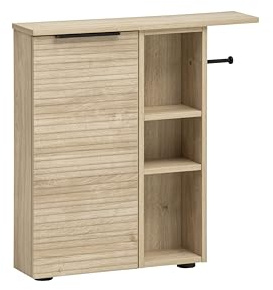 Schildmeyer Nischenschrank mit Toilettenpapierhalter Mads 159669, weißeiche Dekor/gestreift