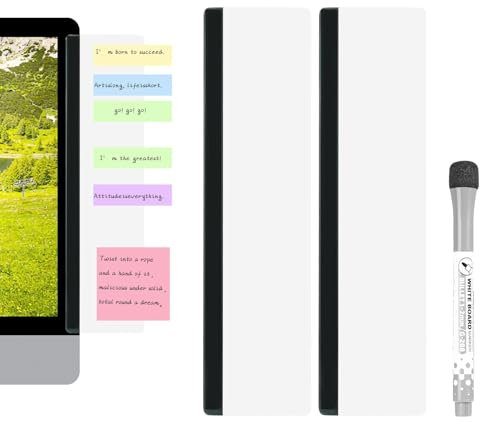 Computer Monitor Memo Board 2 Stück Acryl Monitor Memoboard Acrylmonitor Message Boards für Computermonitore Bürobedarf für Damen/Herren mit Stift