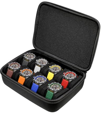 Kai Tian EVA Uhrenbox Herren mit 3 Uhren Aufbewahrung und Organizer für Damen und Herren, mit Anti-Bewegungs-Uhrenkissen