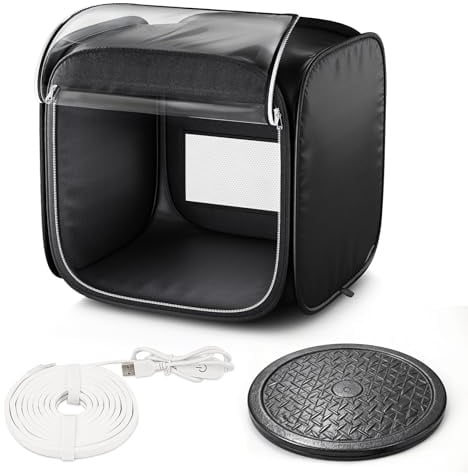 SAL - Cabina de pintura portátil con aerógrafo para pintura de modelos, cabina de pintura de 19 x 19 x 19 pulgadas con luz LED ajustable, cabina de pintura plegable para manualidades, no incluye