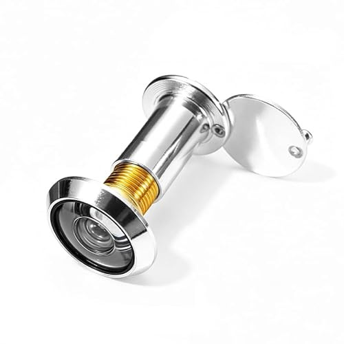 Door Viewer, 180 Degree Wide Angle Peephole with Cover for Front Door - Solid Brass 12mm Diameter 35-50mm Length