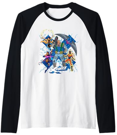 Marvel Studios X-Men '97 Season 2 Cable and X-Force Team Raglan Baseball Tee