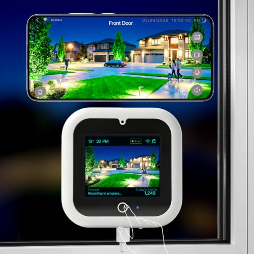 IdeaBeam Window Camera with Smart Screen, 3K 5MP Indoor Window Security Camera, AI Color Night Vision for Home Security, 2.4G&5GHz WiFi, Motion Detection, Security Monitors & Display