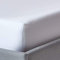 HOMESCAPES Satin Spannbettlaken Bio-Baumwolle 140x200 cm weiß, Bio Bettlaken mit Gummizug, Fadendichte 400