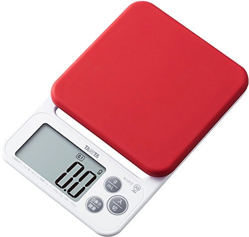 Tanita KJ-212 RD Cooking Scale, Kitchen Scale, Cooking with Silicone Cover, Digital, 4.4 lbs (2 kg), 0.04 oz (0.1 g), Red, Washable Cover