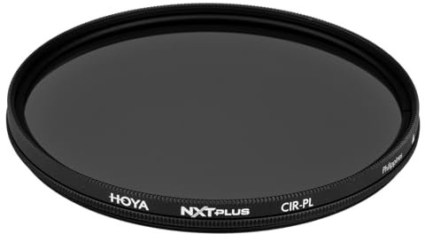 Hoya NXT Plus - Filtro polarizador circular de 77 mm con capa superior impermeable, revestimientos HMC de 10 capas, factor de filtro 1.72 para un AF más rápido, marco de aluminio de perfil bajo para