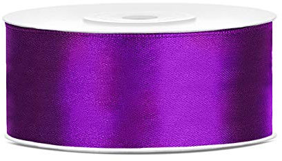 DaLoKu Satinband 6/12/25/38/50/100mm x 25m Geschenkband Schleifenband, Größe: 25mm x 25m, Farbe: Purple