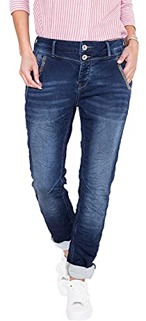 ATT Jeans Damen Boy Fit Jeans Mit Perlendetails An Den Taschen Kira Abgesteppte Kante Boyfriend Jeans Lässig Geschnitten Used Kira