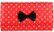 Schompi Retro Damen XXL Geldbörse mit Polka Dots Muster und Schleife, Kunstleder Portemonnaie mit Punkten, Farbe:Rot