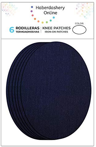 6 Patches zum aufbügeln farbe Helles Marineblau. Bügeleisen Reparatursatz 10.5 x 8 cm. RK22