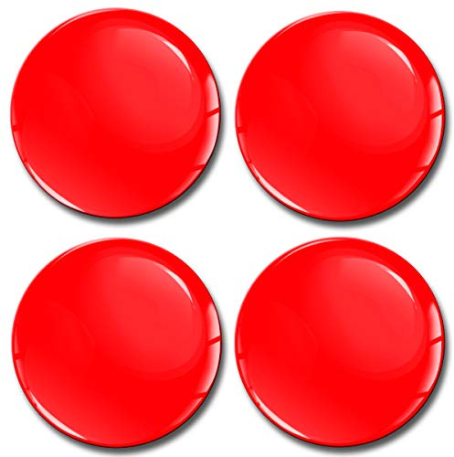Biomar Labs® 4 x 68mm Aufkleber 3D Silikon Rot Für Radkappen Nabenkappen Radnabendeckel Rad-Aufkleber Nabendeckel A 1068
