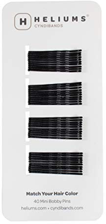 HELIUMS kleine Haarklemmen – Schwarz – gewellt 3,8cm Mini Bobby Pins für Damen & Kinder – Haarnadeln passend zu Deiner Haarfarbe – 40 Stück