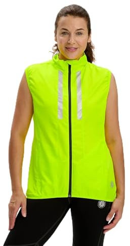 time to run Laufveste ärmellos Gilet Mit Taschen für Damen - Leichte Winddichte Atmungsaktiv - Ideal für Übung und Jogging L Limette