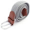 Bling Company Stoffgürtel Stretch Gürtel elastischer Flechtgürtel Länge 105-110 cm Geflochtener Dehnbarer Gürtel Damen Herren Unisex (hellgrau)