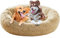 Xpnit Deluxe Antistress Hundebett Sofa Waschbar Rundes Plüsch Hundekissen in Doughnut-Form, Warme Bequeme Hundesofa für Mittelgroße und Große Hunde (Beige,M-70cm)