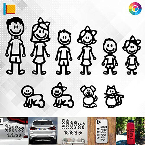 Decus Shop Strichmännchen Familie 3111 // Sticker Aufkleber vers. Größe Farbe