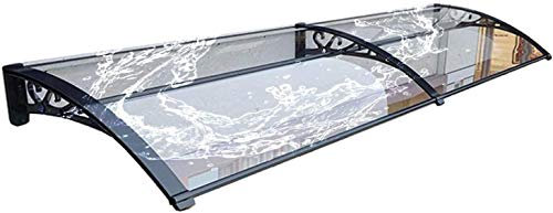 Front/Back Door Porch Canopy ​Rain Protector Awnin Porch Awning Rain Shelter|Outdoor canopy Clear PC Endurance Panel with Aluminium Alloy Bracket|Mute Rainproof Arc Eave Canopy 2.5mm against snow, hai