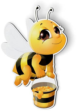 Cute Little Honey Bee Eating Honey - 5 Magnet for Car Locker Refrigerator