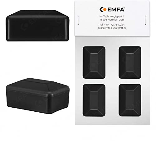 EMFA Zaunpfahlkappe rechteckig 30x20 mm Schwarz 4 Stück Pfostenkappen Kunststoff Abdeckkappen Zaunkappen