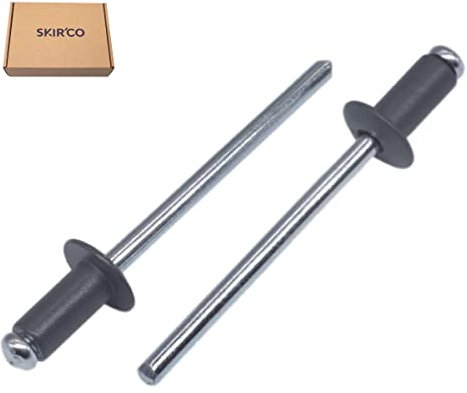 SKIR'CO (1000 Stück) Lackierte Blindnieten 4,0 x 8 mm, Kuppelkopf, DIN 7337, Aluminiumniete, Popniete (1000, Anthrazitgrau RAL 7016)