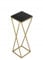 HowHomely Blumenständer Metall 70 cm Hoch - Blumenhocker mit Schwarz MDF-Platte auf Gold Ständer - Pflanzenständer im Loft-Stil für die Innendekoration
