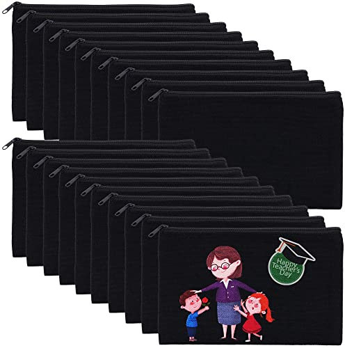 Aibeli 20 Piezas Bolsa Pequeña Con Cremallera, Neceser, Estuche Para Lápices de Tela, Se Puede Utilizar Para Graffiti, Impresión y Teñido