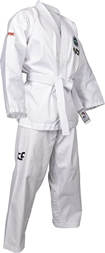 TOP TEN Taekwond-Do Dobok „Kyong“ (ITF Approved) - Weiss, Gr. 180 cm, mit Schlupfjacke