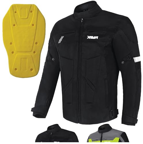 XAVIA GALE Herren-motorradjacke – Wasserdichte Und Belüftete Motorradjacke Mit Schutzstufe 2 | Für Alle Jahreszeiten (3XL, Schwarz)