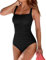 Muwodkdn Maillot de Bain Femme 1 Pièce Monokini Vintage Push-Up, Contrôle du Ventre, Bretelles Réglables, Style Sexy et Élégant pour Plage et Natation Noir L