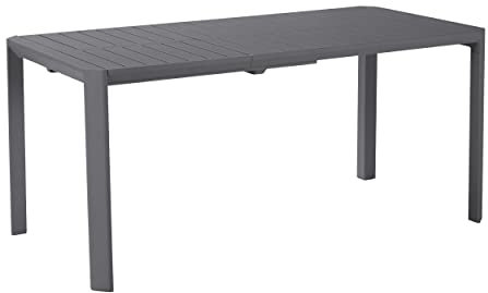 NATERIAL - Rechteckiger Gartentisch Idaho - Ausziehbarer Tisch - 110/162 x 82 x 75 cm - 4 bis 6 Personen - Aluminium - Anthrazit - Outdoor Esstisch - Ausziehtisch - Garten Esstisch - Ausziehbar