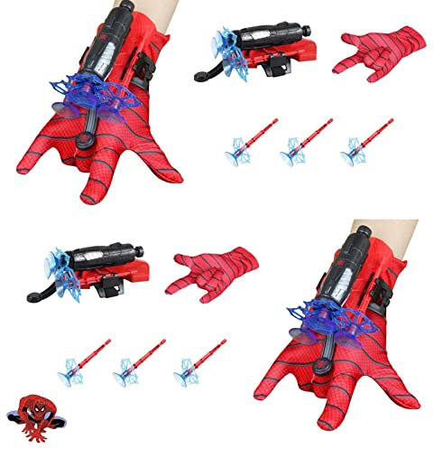 MANBOC 2 Set Launcher Handschuhe, Cosplay Handgelenk Spielzeug Set Hero Kunststoff Handschuhe, Geeignet für Eltern-Kind-Spiel und Interaktion