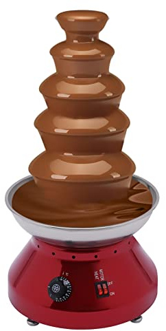 5 Ebenen Schokolade Brunnen 7 lb Kommerzielle heiße Schokolade Große Kapazität Edelstahl Schokolade Schmelzen Für Party Hochzeit,Vintage Rot