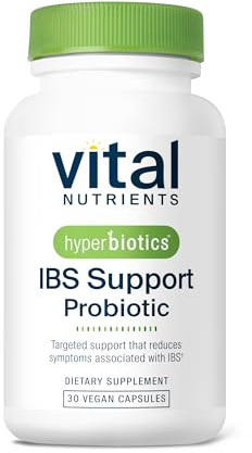 Hyperbiotics Vital Nutrients IBS Probiotic | Reduce Symptoms of IBS* | Clinically Studied Vegan probiotic for IBS Relief from Bloating, Gas, Diarrhea, & Abdominal Discomfort* | 30 Capsules