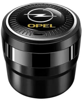 JOEBO Auto Aschenbecher Tragbarer Aschenbecher mit Deckel und LED für Opel Adam Admiral Agila Ampera Antara Ascona Astra Calibra Campo Cascada Combo Commodore Autoteile,Black