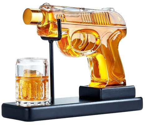 Kollea Mini decanter per whisky con bicchieri da uomo, idea regalo di compleanno per uomini e papà, fantastico regalo militare, dispenser per liquori per bar e feste
