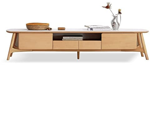TV-Schrank Moderner TV-Ständer mit Schieferplatte, TV-Konsolen-Medienschrank aus Holz mit Stauraum, Home-Entertainment-Center aus Buche for Wohnzimmer, Schlafzimmer und Büro Fernsehschrank ( Size : 18