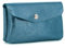 Flora & Co - Porte-Monnaie Et Cartes en Similicuir Irisé Brillant - Portefeuille Pochette Format Mi-Longue À Magnétique - Pratique Léger - Bleu Canard