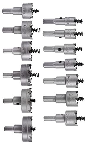 16 18 20 22 Mm TCT-Bohrer-Lochsägen-Set aus Edelstahl mit Hartmetallspitze, 13-teilig, Hervorragende Spanentfernungsleistung, für Tischbohrmaschine, Elektrisches Bohrfutter