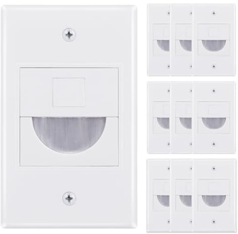 Bolcolege 1 Gang Cable Pass Through Wall Plate Cover White, Pack of 10, 1 Port Keystone Wall Plate for Keystone Jack and Coupler, Brush Pass Through for Cable Wires in Wall Management