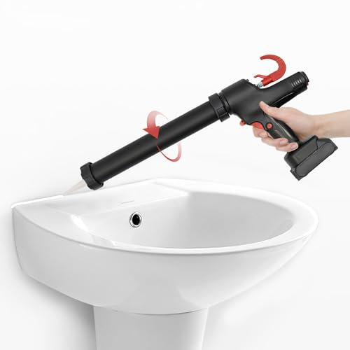 vinnyooc 6 Speed Cordless Caulking Gun 21V Electric Caulk Adhesive Gun Handheld Caulking Gun Soft Hard Glue Glass Glue Gun Sealant Gun Tool with 2-Battery 0-8000N for Wall Seam Repair