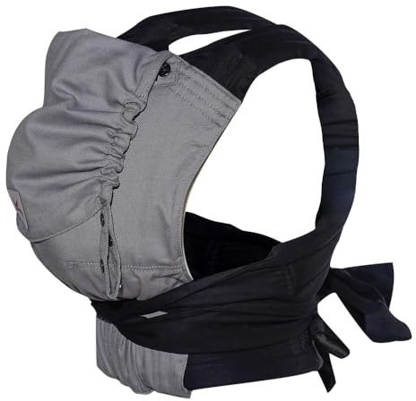 KOKADI Babytrage TaiTai Just Stone (Unisize) – Ergonomisch, sicher & kuschelweich, handgefertigt aus 100% Bio-Baumwolle – Ab Geburt bis 15 kg, perfekt für größere Eltern und Babys – Silber