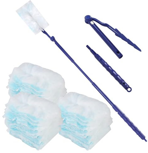 51 Piezas para Swiffer Recambios para Plumero de Polvo,Plumero Duster Kit, Sin Pelusas y Duradero,con 1 asa retráctil,Puede Utilizarse para para Pelo de Animales, Polvo, Suciedad