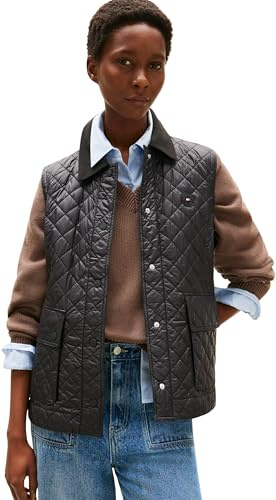 Tommy Hilfiger Damen Padded Nylon Slim Quilted Vest Ww0ww45638 Weste (1er Pack)