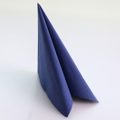 1000 Stück Hygostar Servietten Eleganza 40 x 40 cm | 3-lagig, FSC®-zertifiziert, blau, L: 40cm, B: 40cm, Servietten aus Zellulose, Stoffservietten